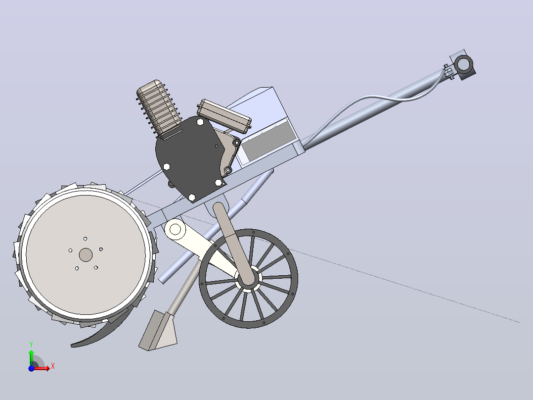 多功能农业机械3D图纸+Solidworks设计+附STEP格式前视图