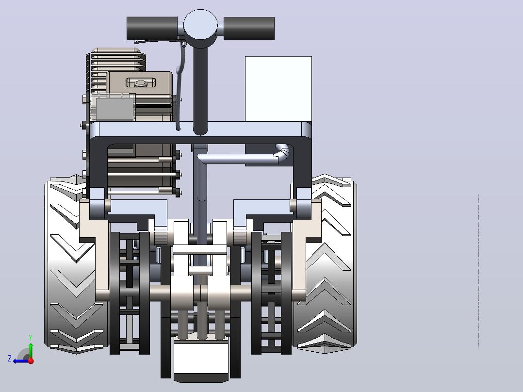 多功能农业机械3D图纸+Solidworks设计+附STEP格式右视图