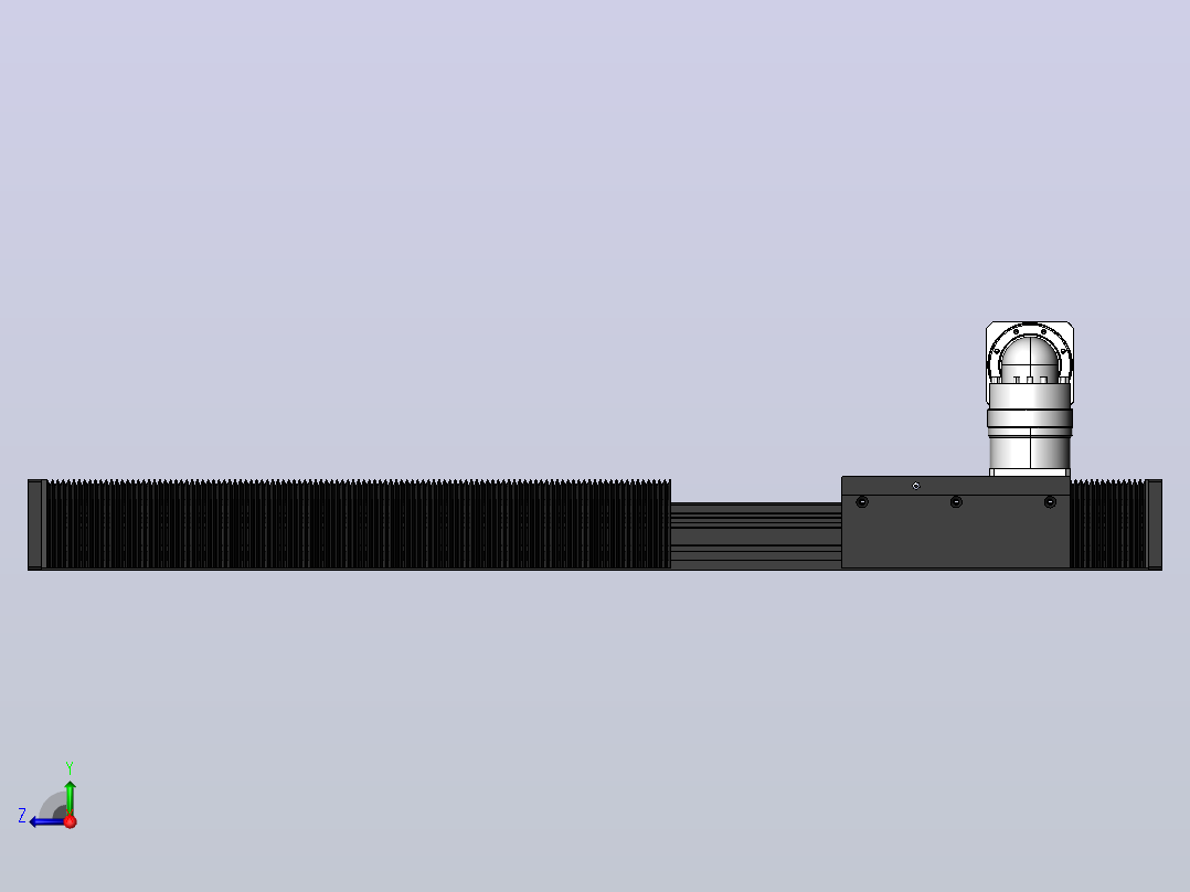 DMG135-LCR齿轮齿条模组直线滑台（电机左折）[DMG135-L11S500-DT400-A2D-LCR-P7]右视图
