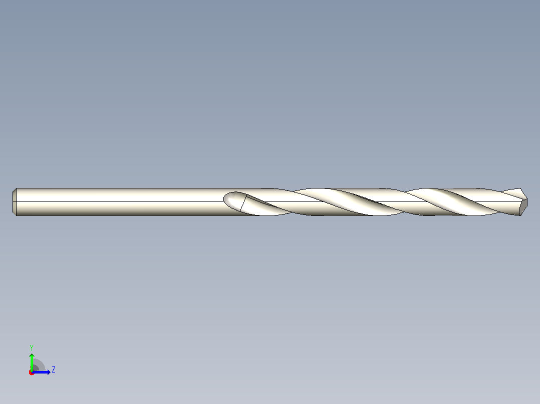 扭曲钻头D4毫米级74毫米左视图