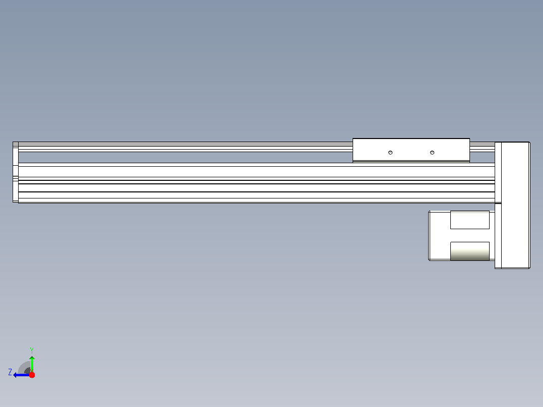 MTH14标准螺杆滑台[MTH14-L#-350-BM-P20-C3]右视图