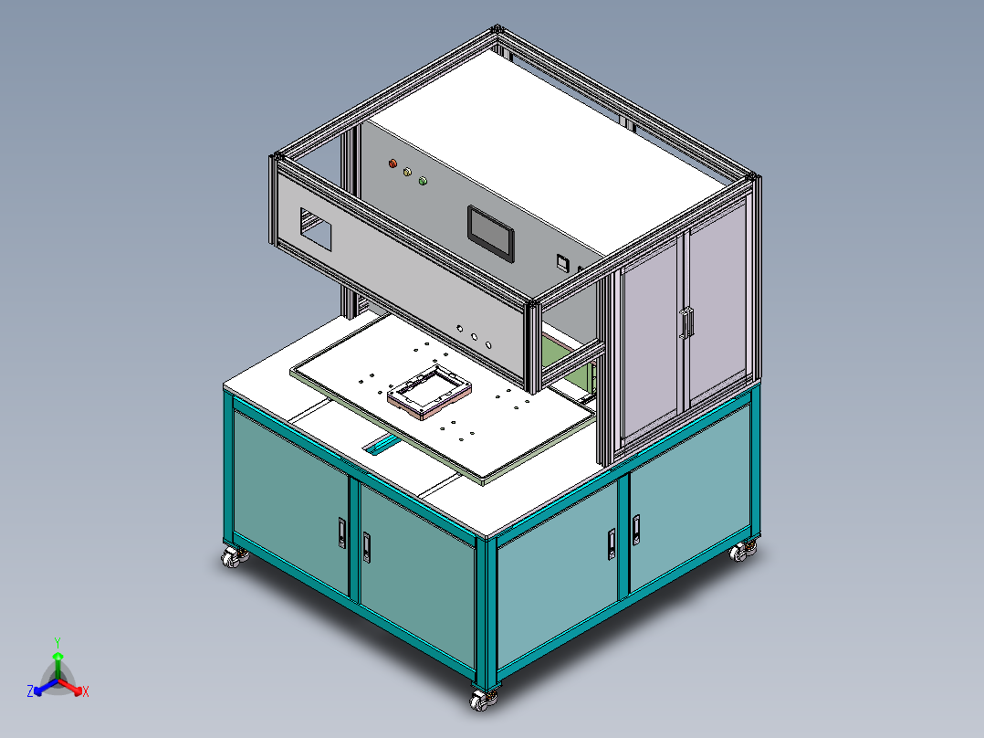 真空贴合压合机sw18可编辑正等轴测图