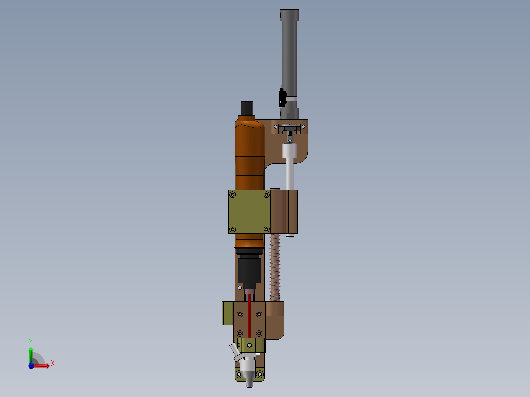 自动锁螺丝机批头组件 3D图纸 机械设备设计3D模型素材前视图