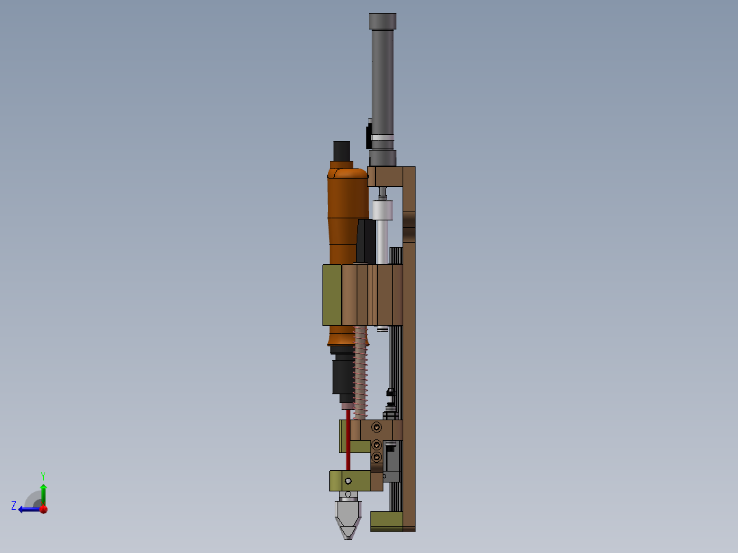 自动锁螺丝机批头组件 3D图纸 机械设备设计3D模型素材右视图