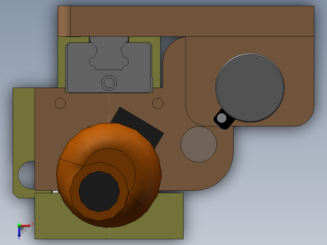 自动锁螺丝机批头组件 3D图纸 机械设备设计3D模型素材俯视图