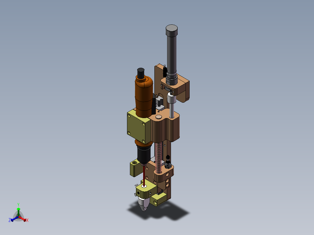 自动锁螺丝机批头组件 3D图纸 机械设备设计3D模型素材正等轴测图