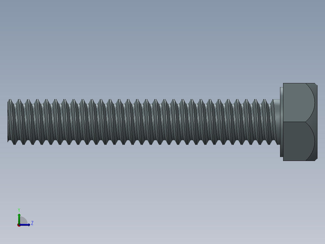 Solidworks六角头螺栓左视图