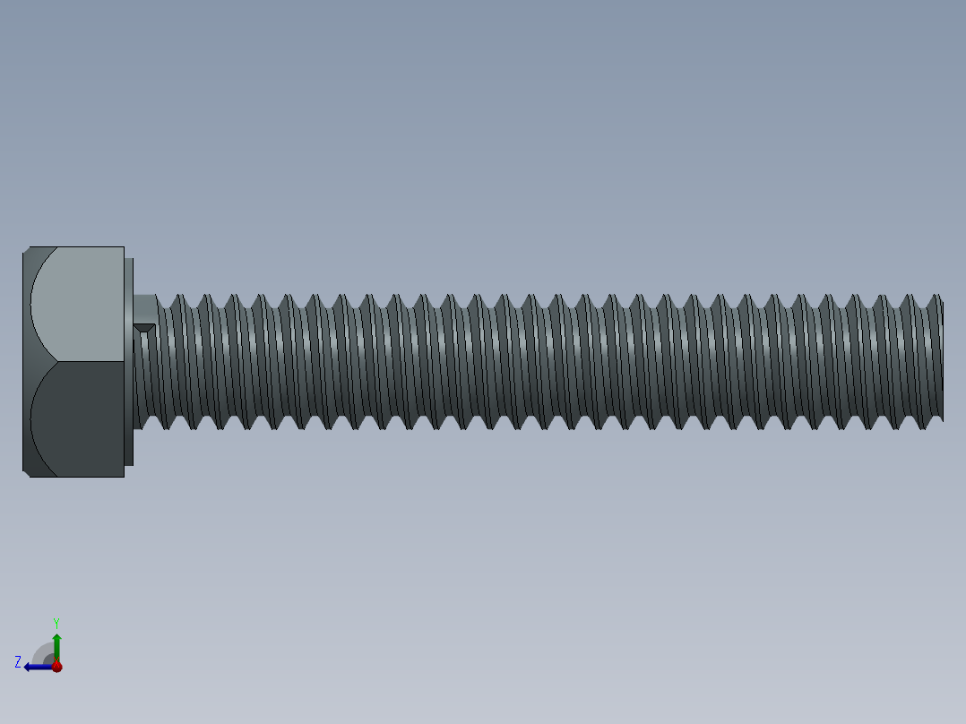 Solidworks六角头螺栓右视图