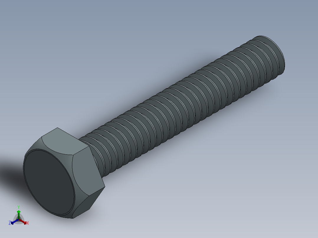 Solidworks六角头螺栓正等轴测图