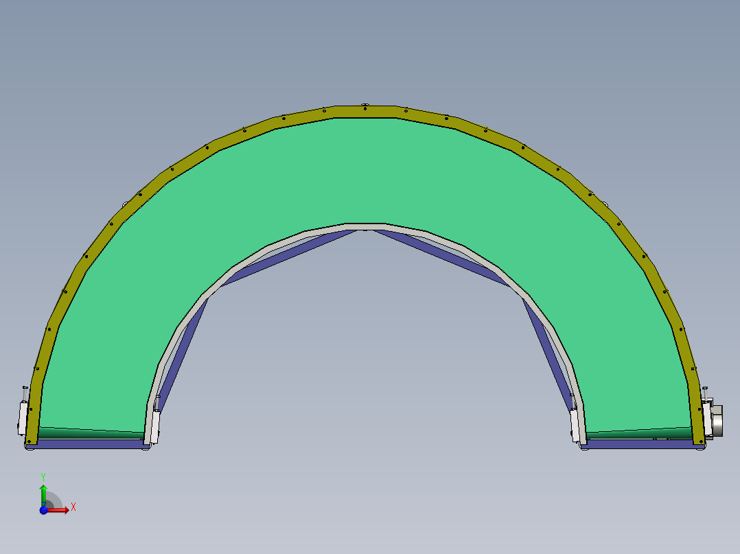 H828 180度转角皮带输送线转弯线图纸前视图
