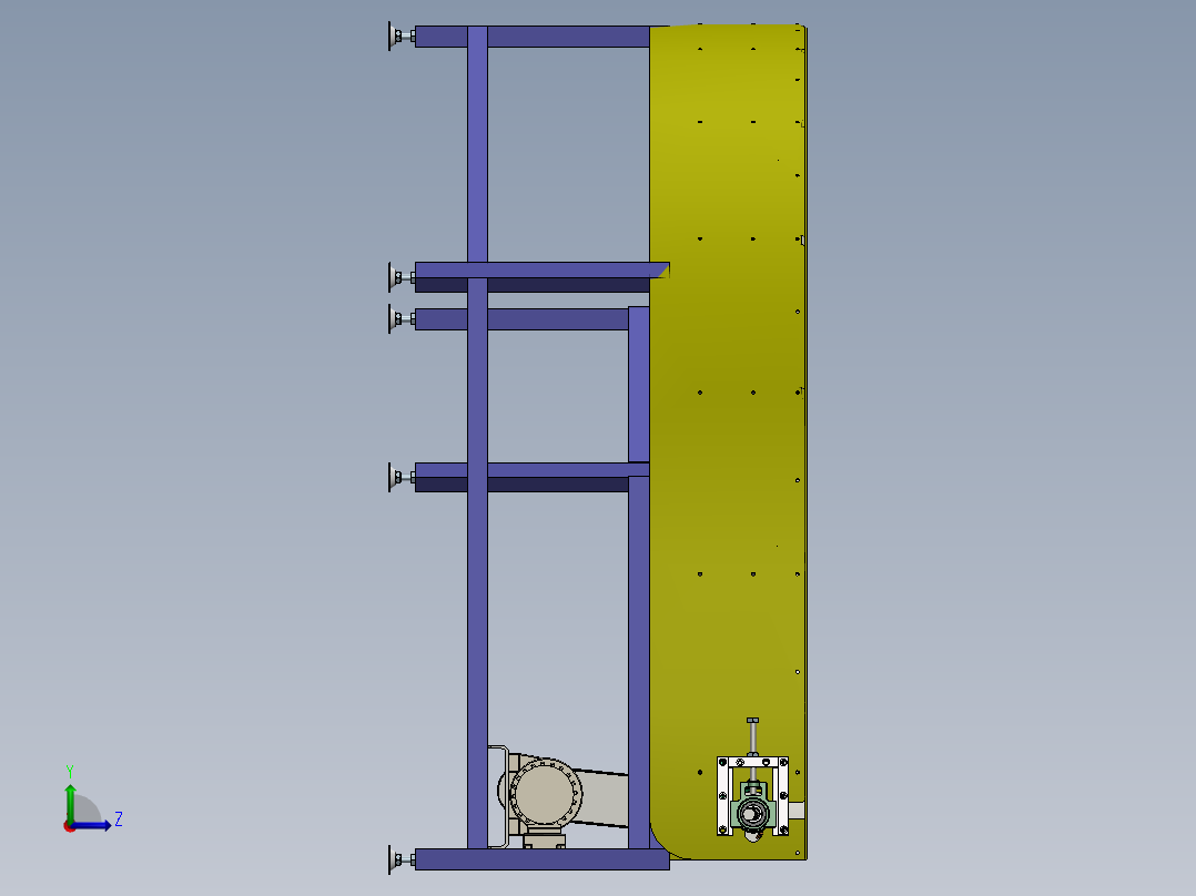 H828 180度转角皮带输送线转弯线图纸左视图