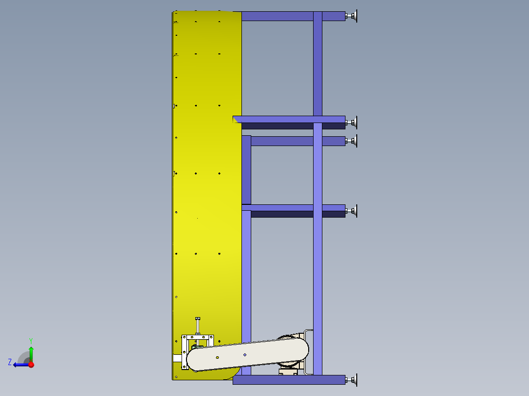 H828 180度转角皮带输送线转弯线图纸右视图