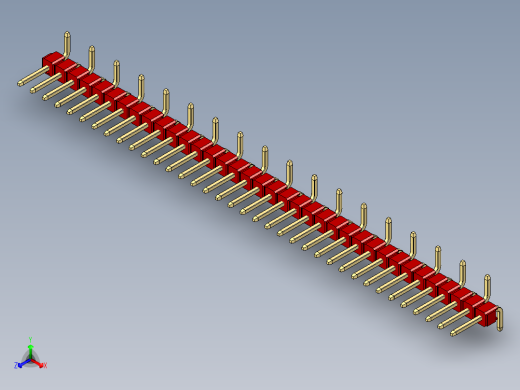 彩色公排针 100mil 2.54mm 系列-DS1022_red_36p_100mil_Type_SMT_R1_rev1.0