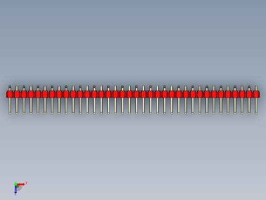 彩色公排针 100mil 2.54mm 系列-DS1022_red_36p_100mil_Type_SMT_R1_rev1.0俯视缩略图