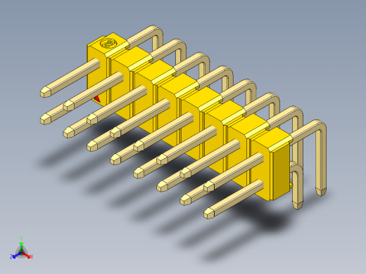 彩色公排针 100mil 2.54mm 系列-DS1022_yellow_2x08p_100mil_TypeD_rev1.0