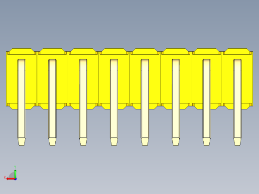 彩色公排针 100mil 2.54mm 系列-DS1022_yellow_2x08p_100mil_TypeD_rev1.0后视缩略图