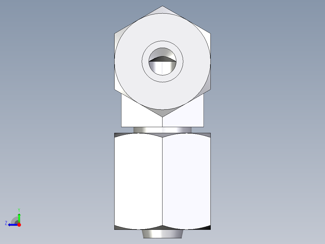 卡套式工业通用硬管接头EO_Swivel_nut_elbow_EW06ZLCF右视图