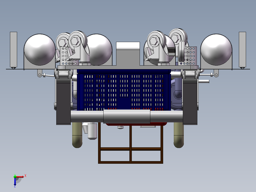莲藕收获机三维设计俯视图