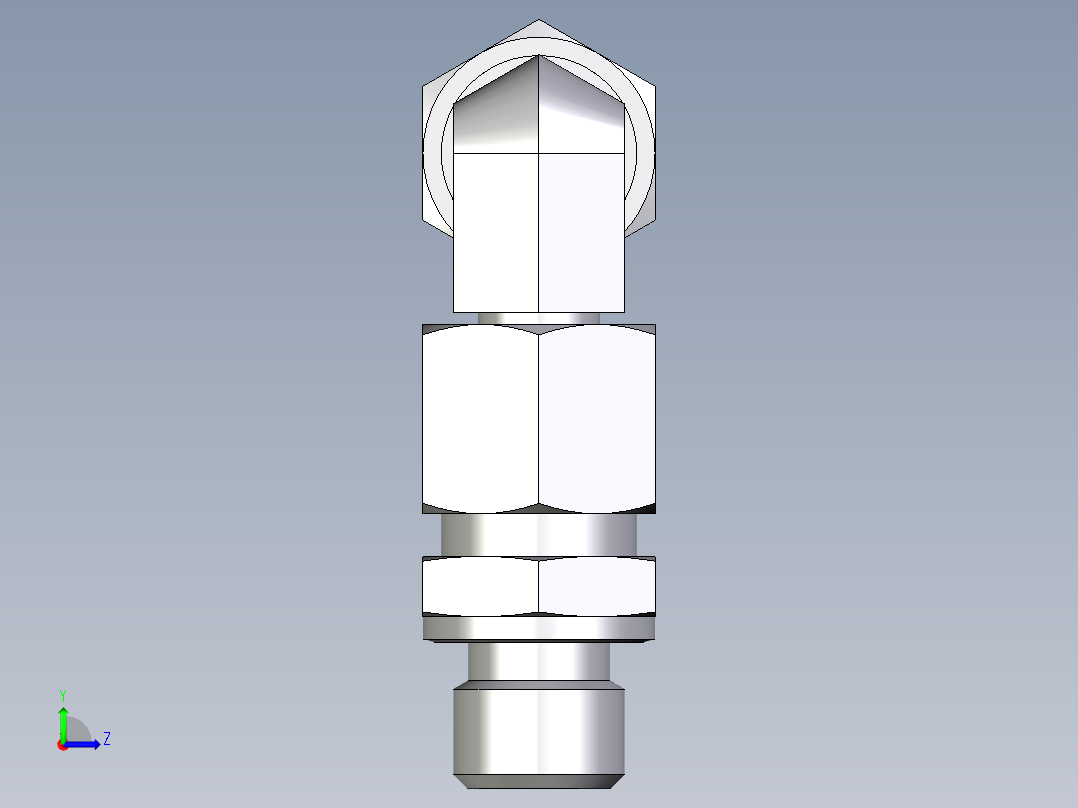 卡套式工业通用硬管接头EO_Assembled_adjustable_standpipe_elbow_EVW10LM71左视图