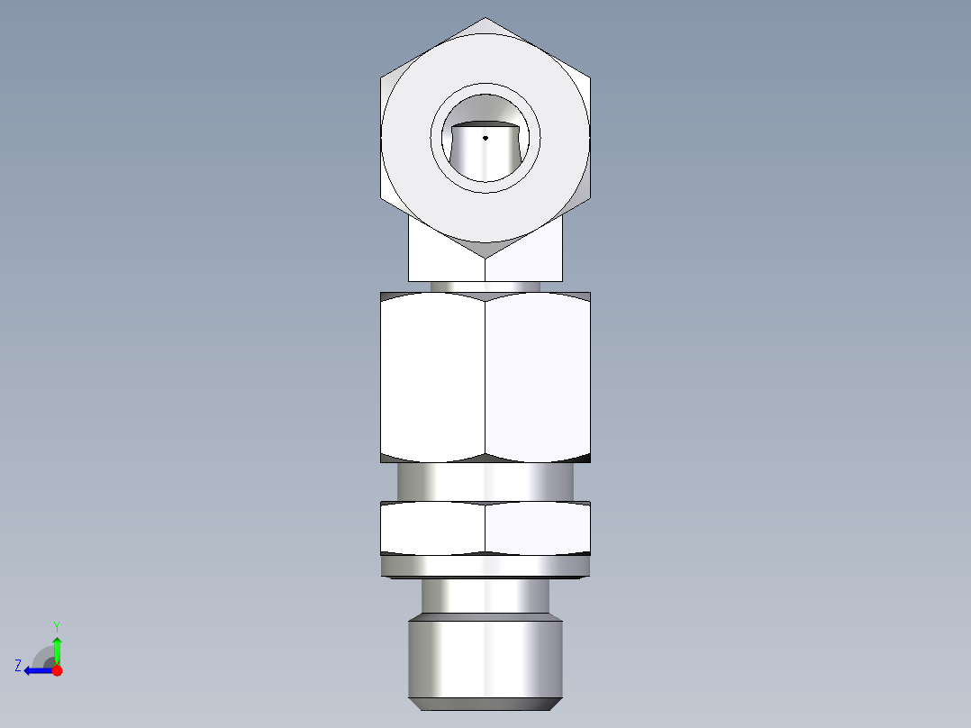 卡套式工业通用硬管接头EO_Assembled_adjustable_standpipe_elbow_EVW10LM71右视图
