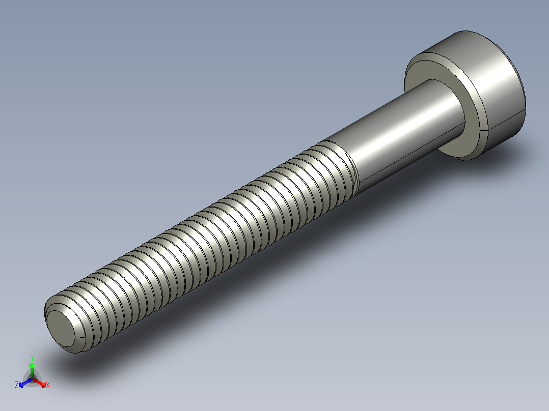 M3 x 0.5mm Thread 25mm LONG SOCKET HEAD CAP SCREW.STEP主视图