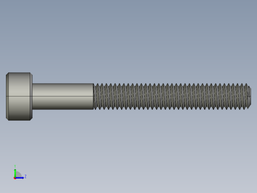 M3 x 0.5mm Thread 25mm LONG SOCKET HEAD CAP SCREW.STEP左视缩略图