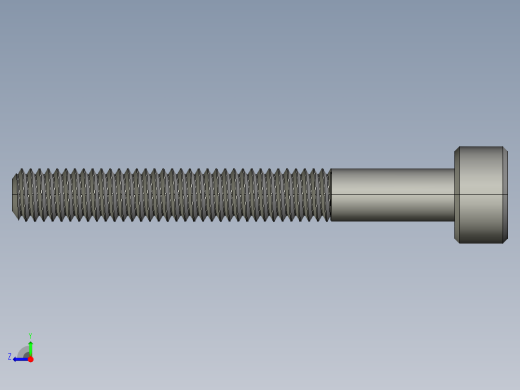 M3 x 0.5mm Thread 25mm LONG SOCKET HEAD CAP SCREW.STEP右视缩略图