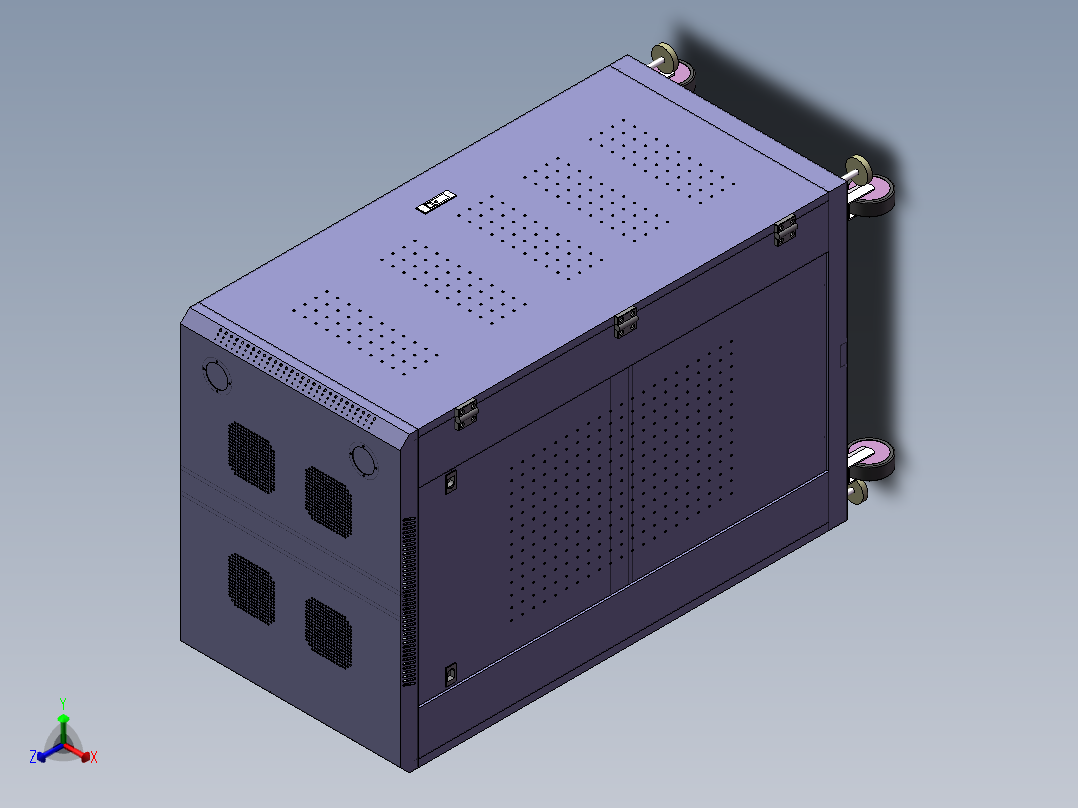 24U机箱正等轴测图