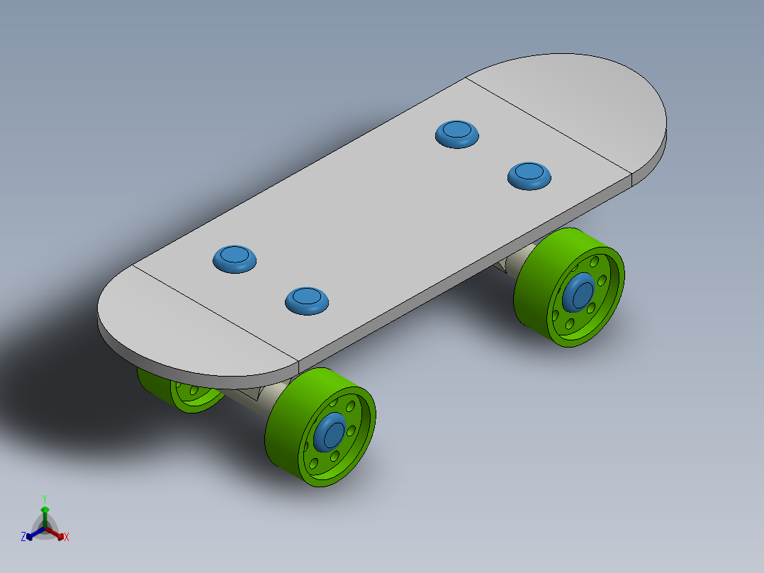 卡通式滑板正等轴测图