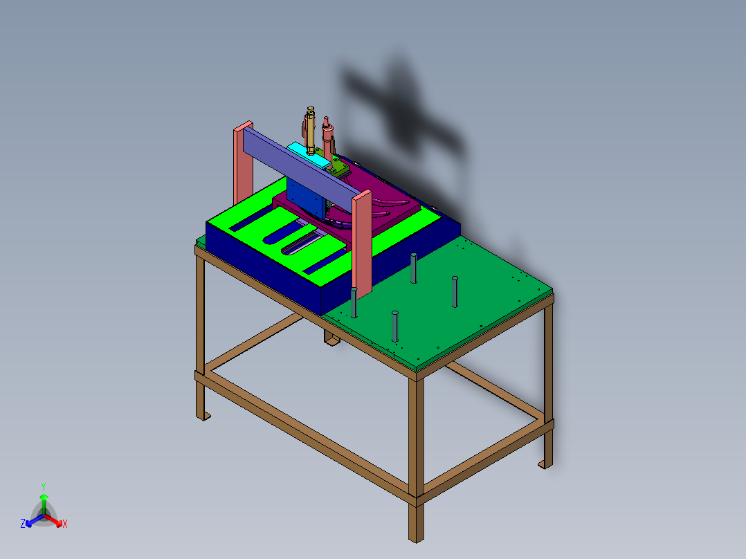 塑料件送打螺丝机械正等轴测图