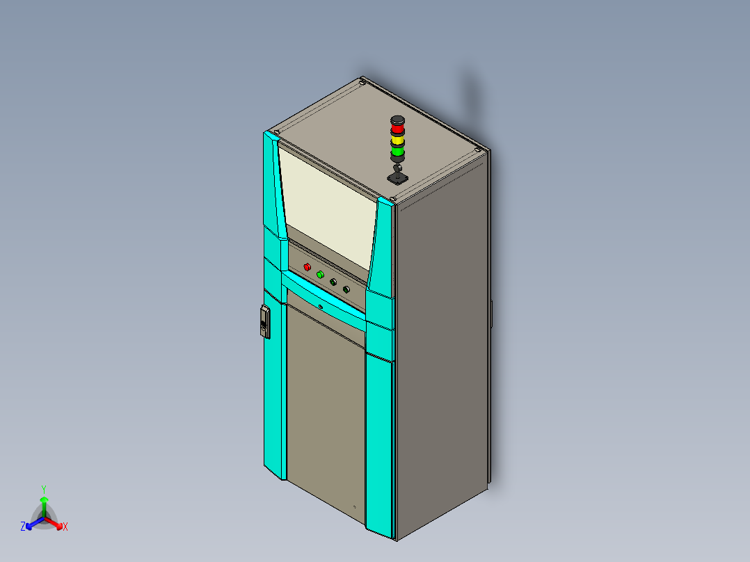 防威图PC机柜1800x800x636三维模型正等轴测图