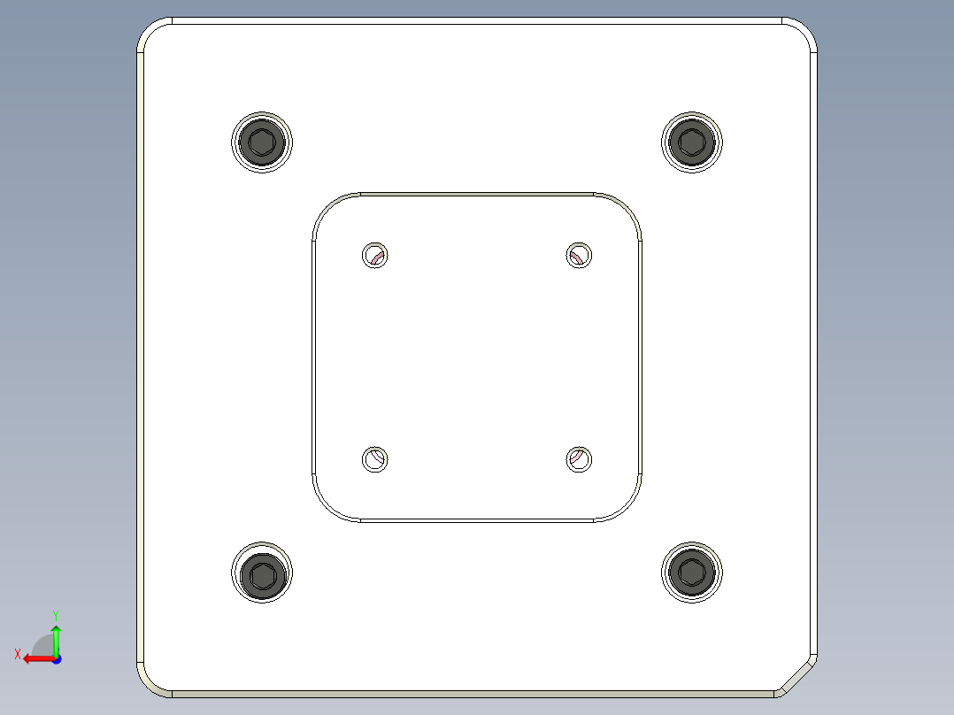 小型加湿器金属外壳钻孔CNC治具模型后视图