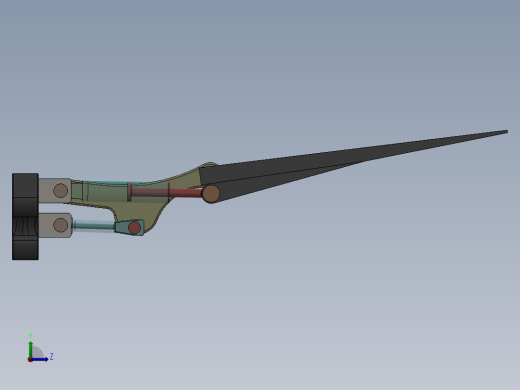 汽车升降尾板(汽车尾板)3D建模图纸 Solidworks设计左视缩略图