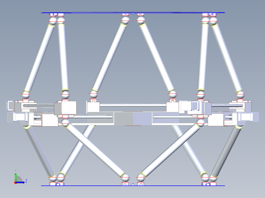 斯图尔特双层扭动平台左视图