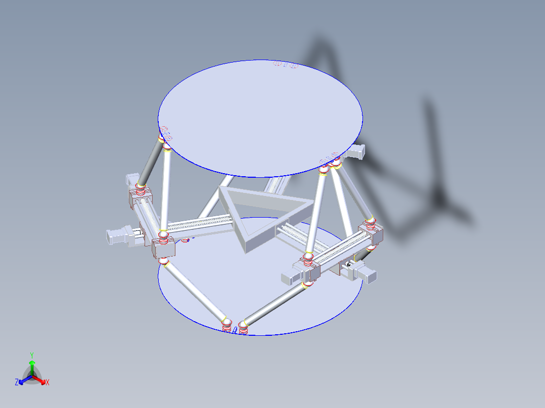 斯图尔特双层扭动平台正等轴测图