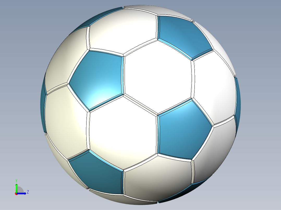 FreeCAD 中的足球左视图