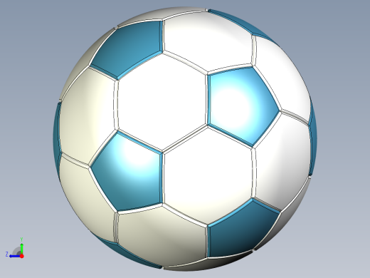 FreeCAD 中的足球右视缩略图