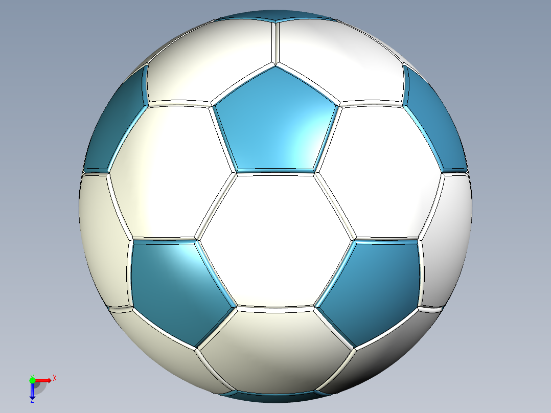 FreeCAD 中的足球俯视图
