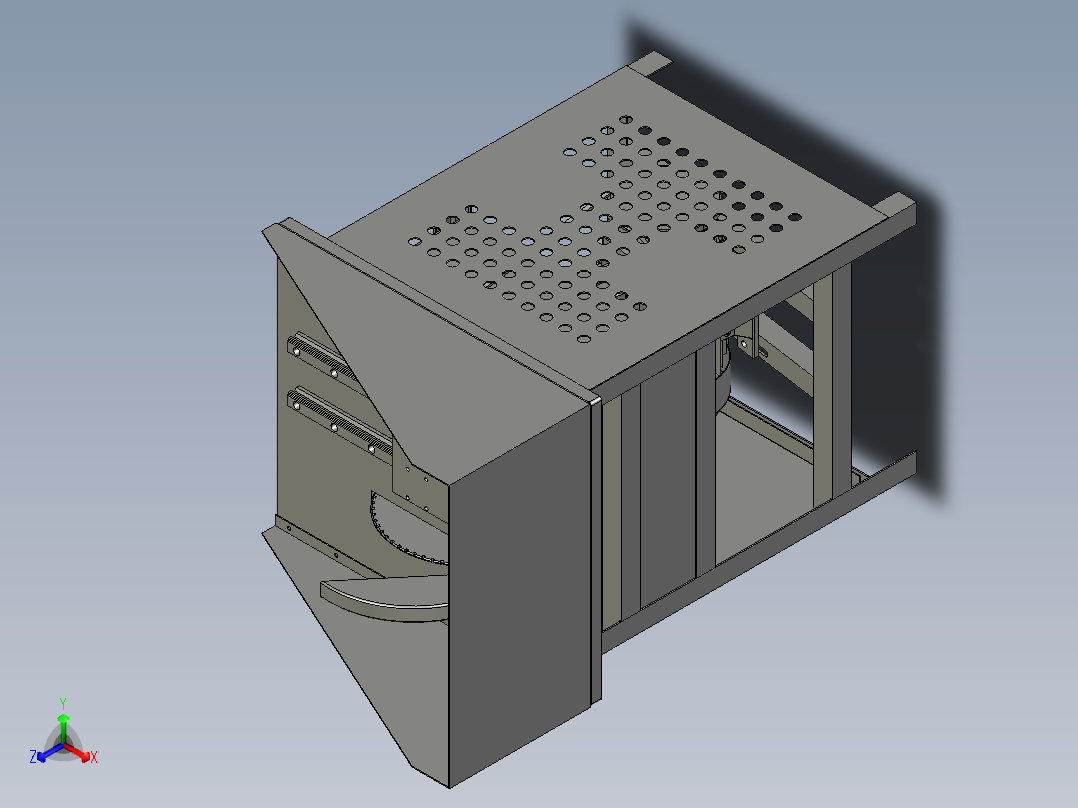 萤石矿开采用矿石切割机正等轴测图