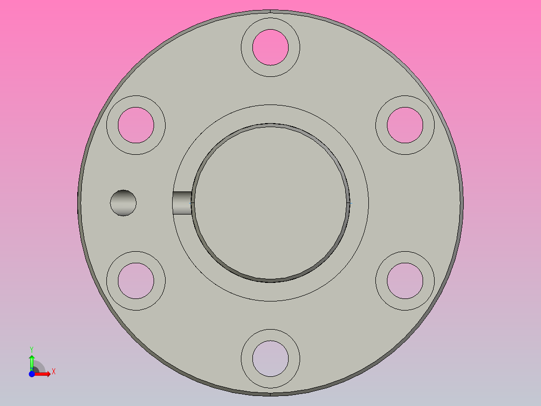 FFB5008-2滚珠丝杆3D模型前视图