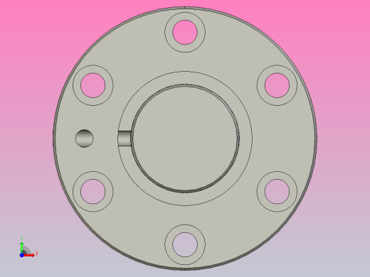 FFB5008-2滚珠丝杆3D模型前视缩略图