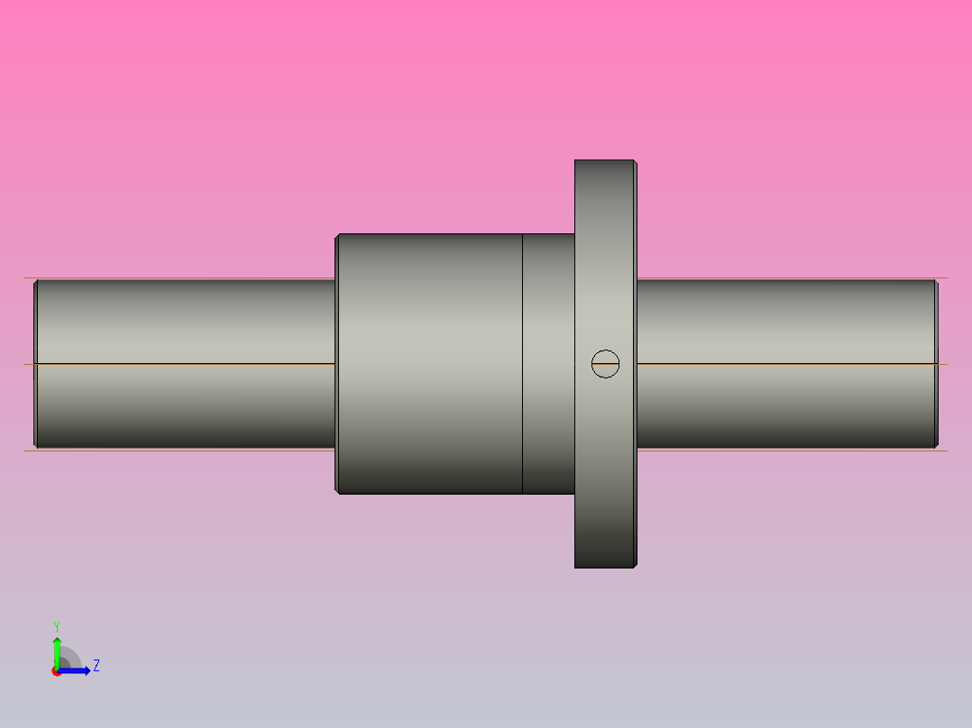 FFB5008-2滚珠丝杆3D模型左视图