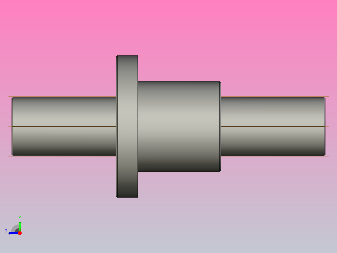 FFB5008-2滚珠丝杆3D模型右视图