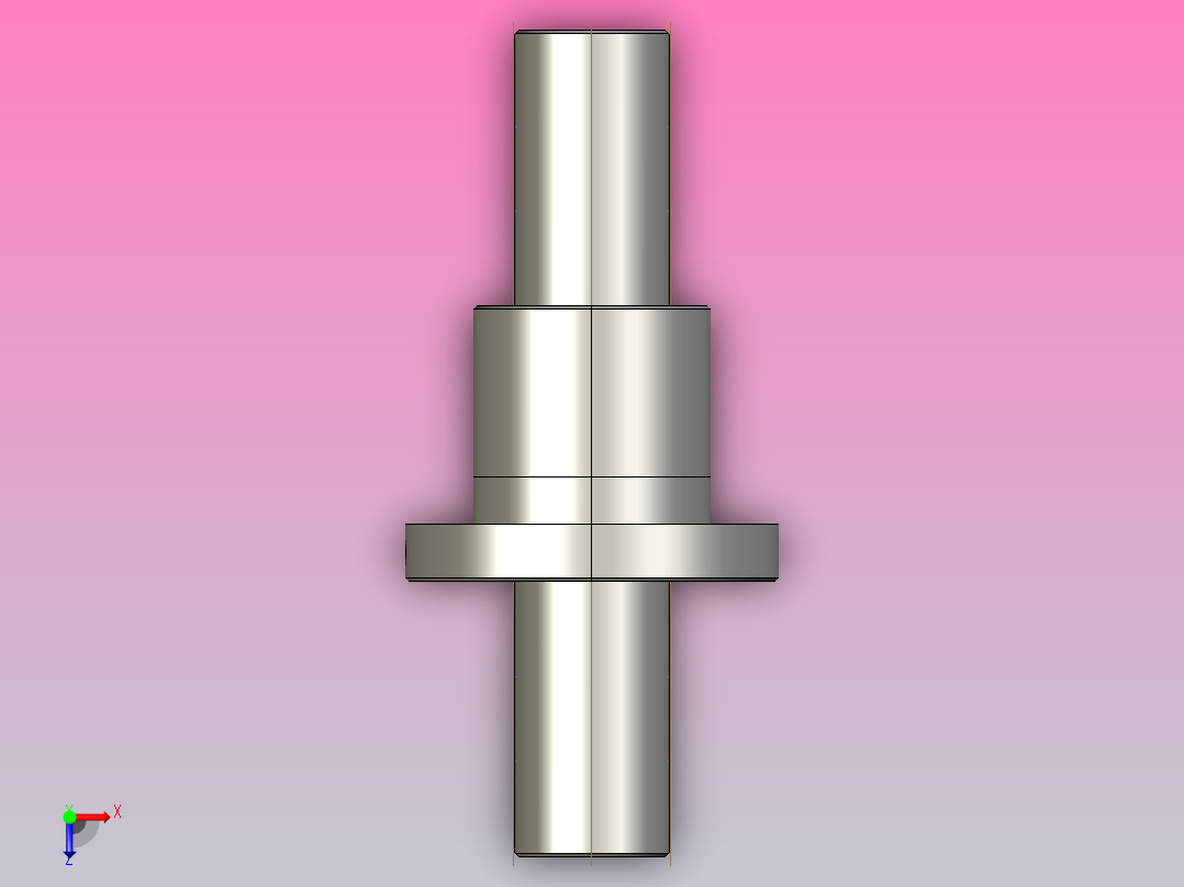 FFB5008-2滚珠丝杆3D模型俯视图