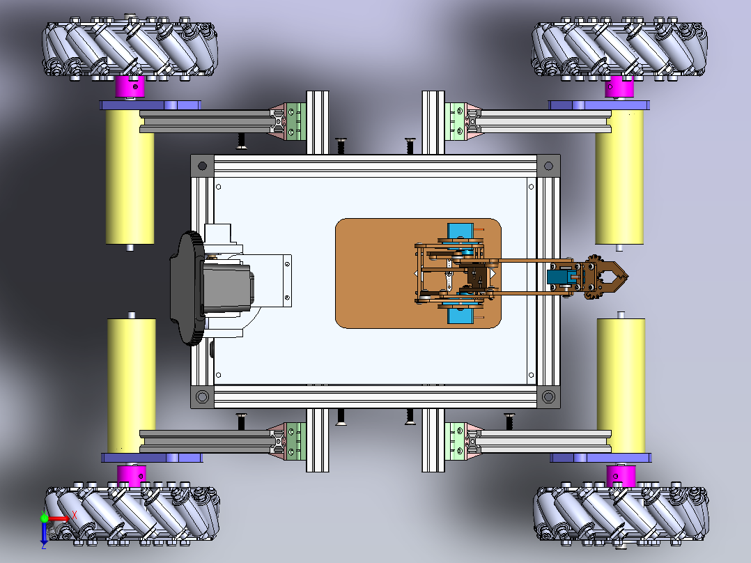 A0005227-火星探测车 Solidworks 模型俯视图