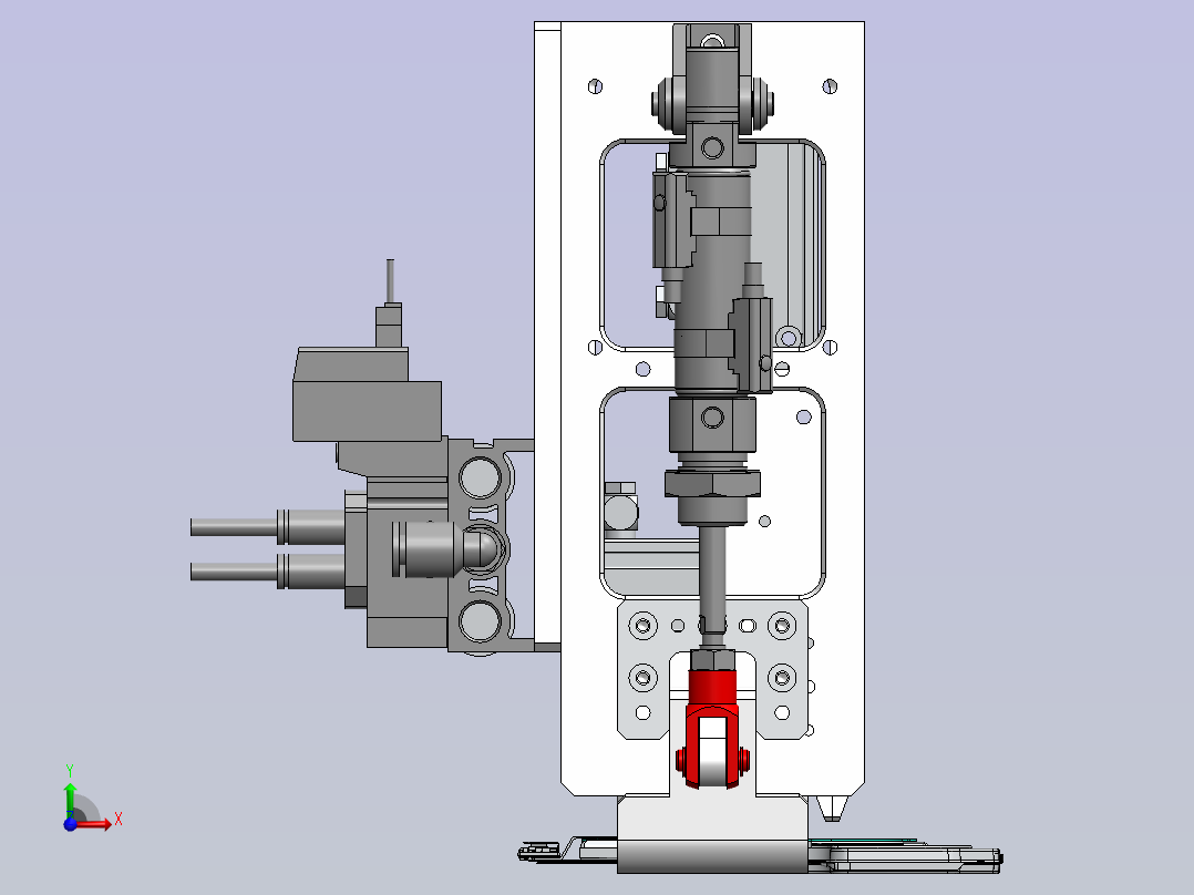 基于连杆原理的夹膜机构前视图