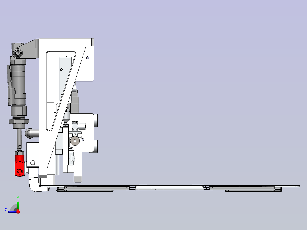 基于连杆原理的夹膜机构右视图