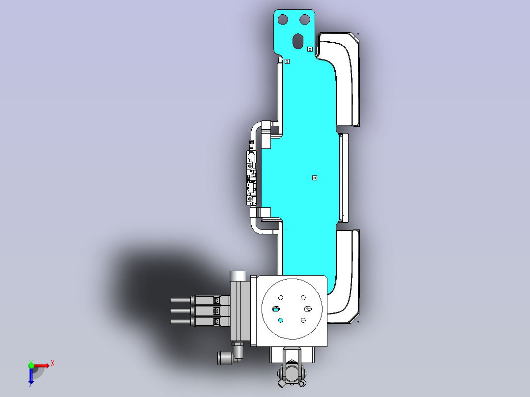 基于连杆原理的夹膜机构俯视图