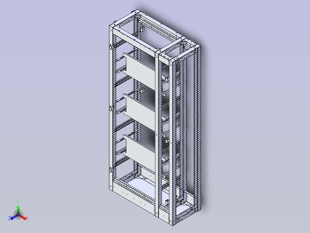 低压开关柜三维模型主视图