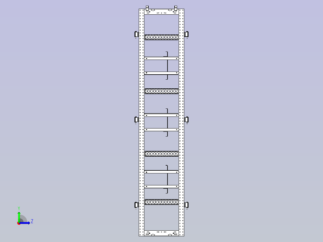 低压开关柜三维模型左视图